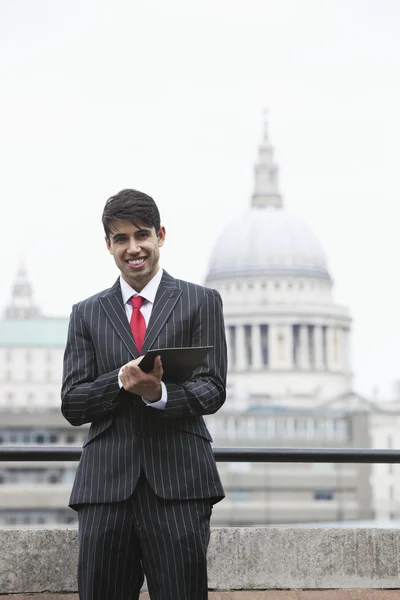 Indian businessman using tablet PC — Stock Photo, Image