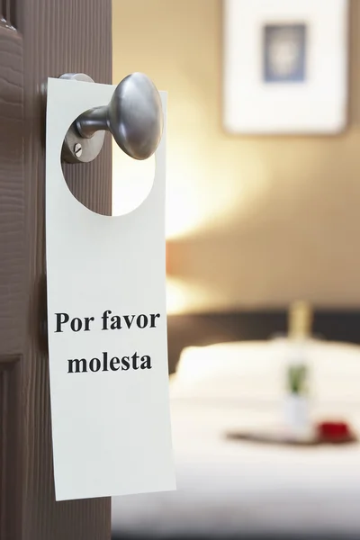 Hotel room door sign — Stock Photo, Image