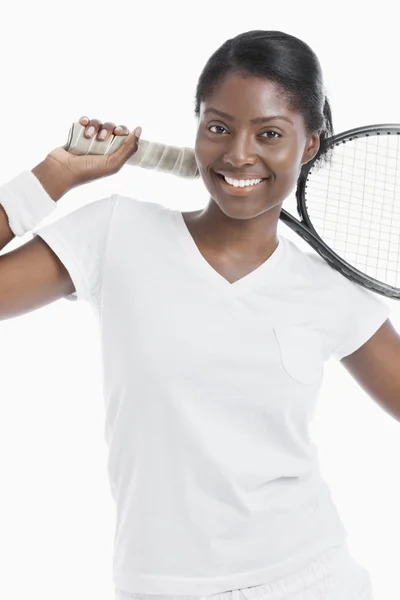 African American female tennis player — Stock Photo, Image