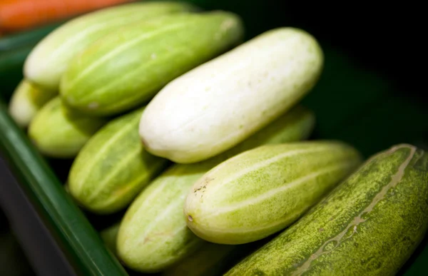 Cucumbers in supermarket — Stock Photo, Image