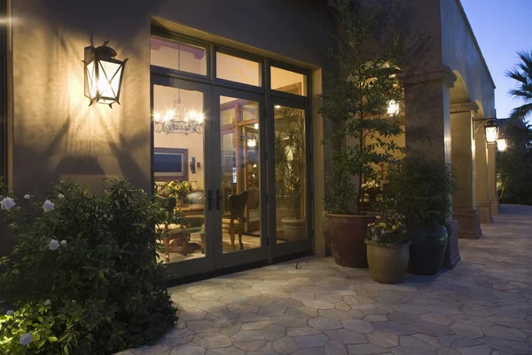 Exterior with wall mounted lighting — Stock Photo, Image