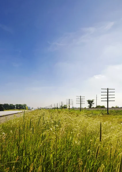 Słupy drogowe i energii elektrycznej — Zdjęcie stockowe