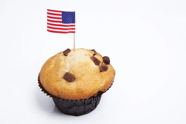 Bandeira americana em cupcake — Fotografia de Stock