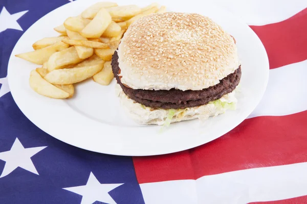 Chips and burger