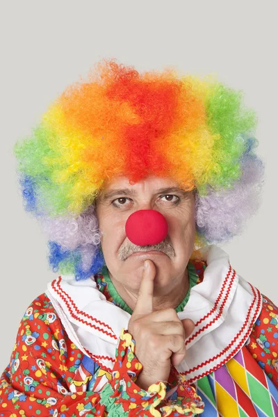 Angry senior male clown — Stock Photo, Image