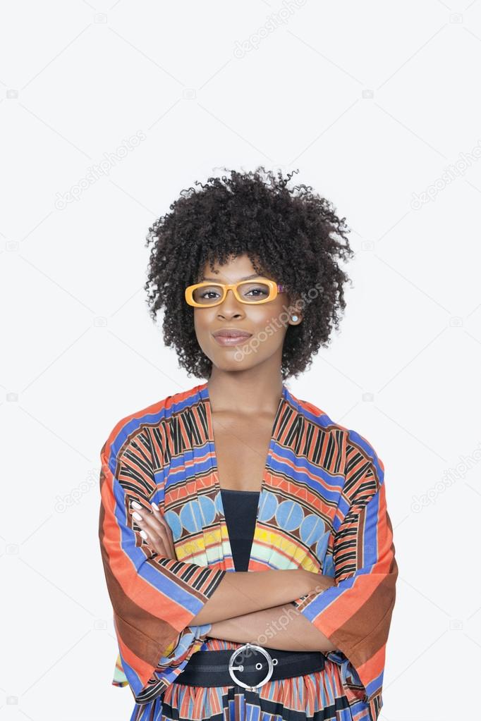 Woman in African print attire