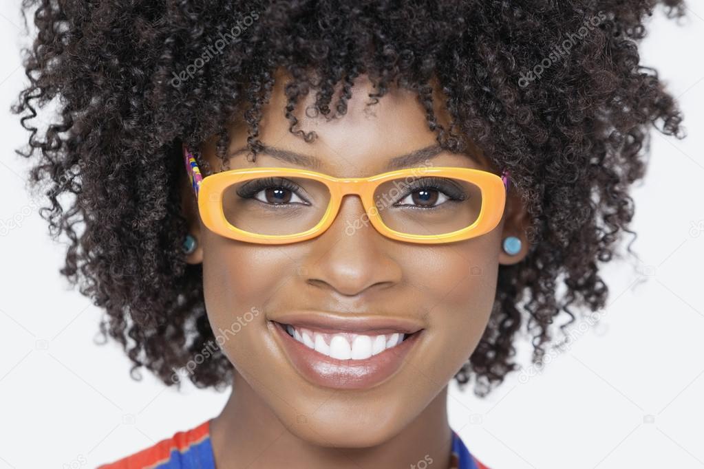 African American woman wearing glasses