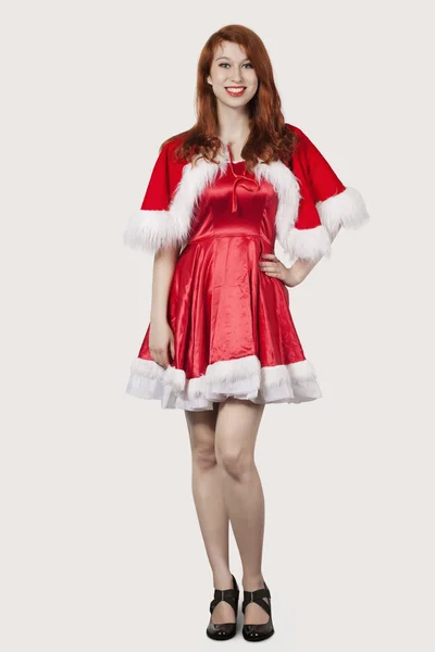 Donna in costume da Santa — Foto Stock