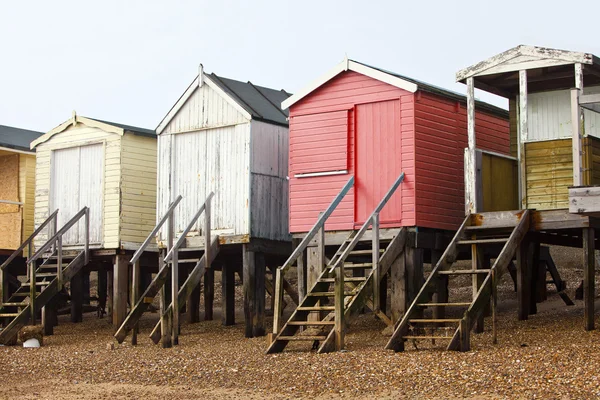 Houten strand hutten — Stockfoto