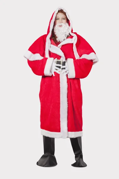 Noel Baba kostümlü kadın — Stok fotoğraf