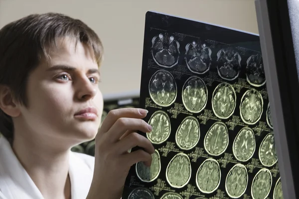 Doctor analyzing CAT scan — Stock Photo, Image