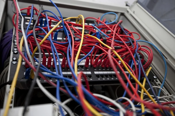 Wires in server room — Stock Photo, Image