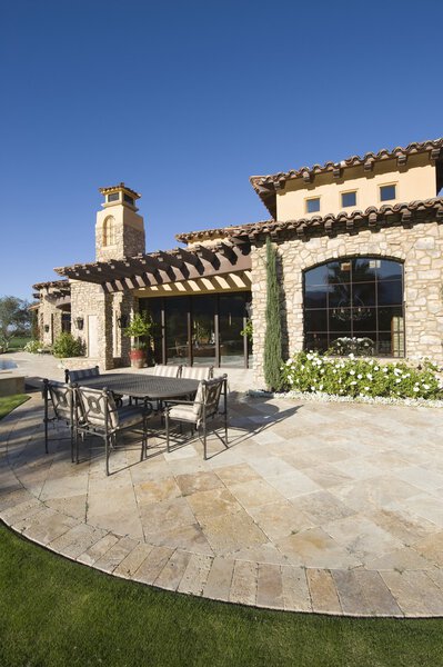Paved dining area