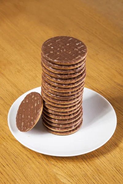 Stapel Schokoladenkekse — Stockfoto