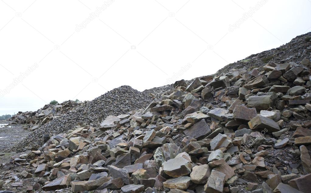 Piles of different rocks