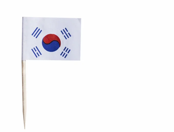 Κορέας σημαία σε οδοντογλυφίδα — Φωτογραφία Αρχείου