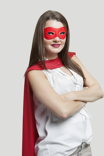 Donna in costume da super eroe — Foto Stock