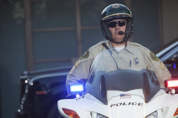 Patrol officer on motorcycle — Stock Photo, Image