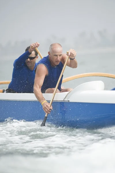 Outrigger canoeing team of two — Stock Photo, Image