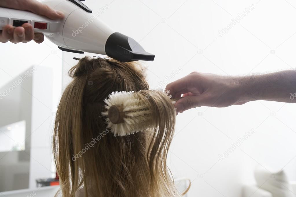 Woman in hairdressers