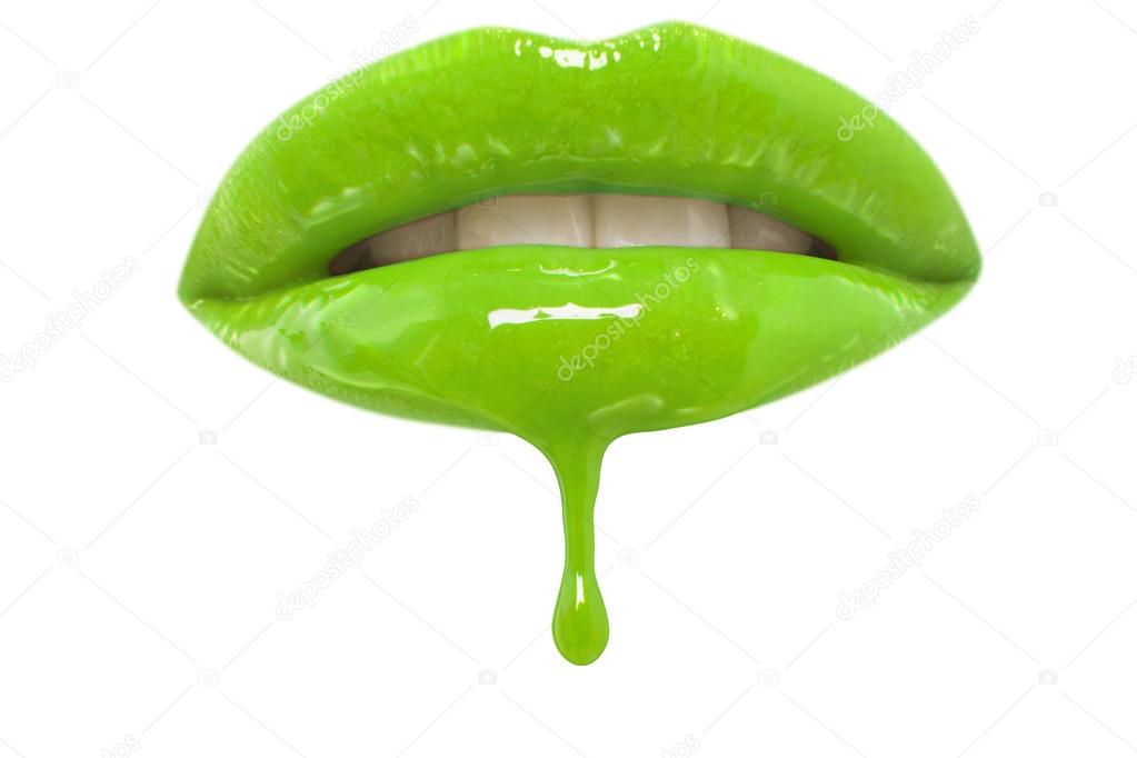 Neon green lip-gloss