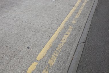 Double yellow line on road clipart