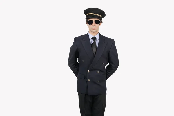 Homme en uniforme pilote — Photo