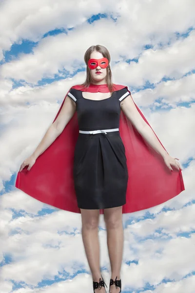 スーパー ヒーローの衣装の女性 — ストック写真