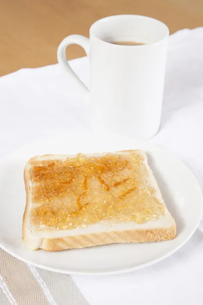 Jam on slice of bread — Stock Photo, Image