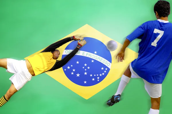 Jogadores de futebol Pontuação — Fotografia de Stock