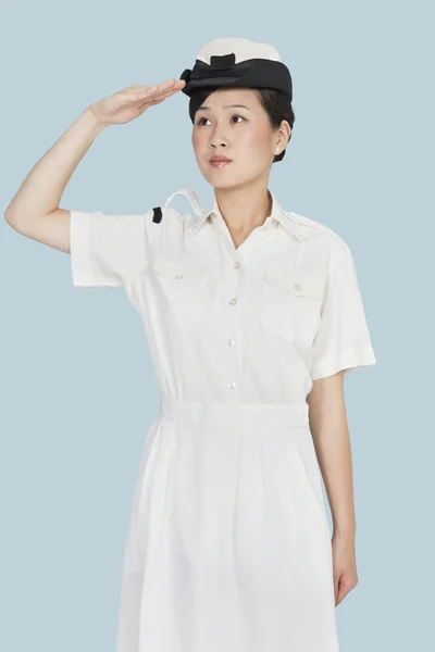 Navy officer saluting