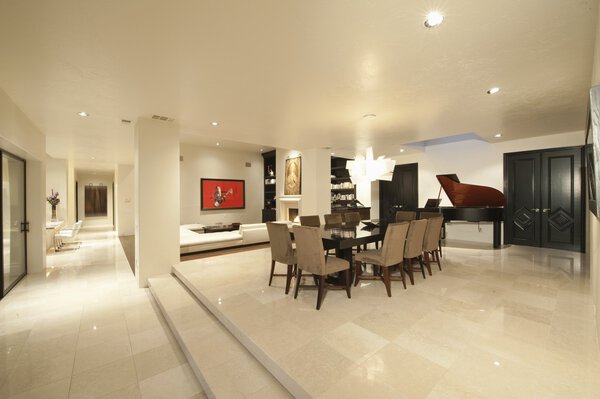 Living interior with grand piano