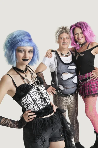 Female punk with senior couple — Stock Photo, Image