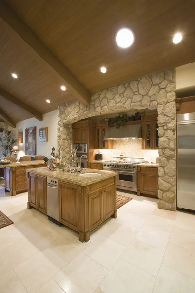 Exposed stone kitchen — Stock Photo, Image