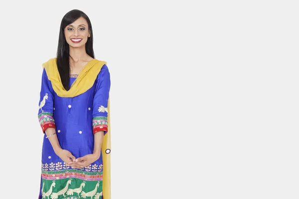 Indian female in traditional wear standing — Stock Photo, Image