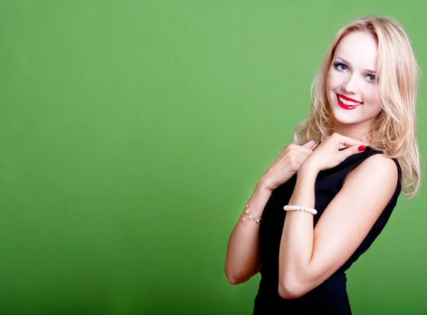 Businesswoman with hands in her hair Stock Photo