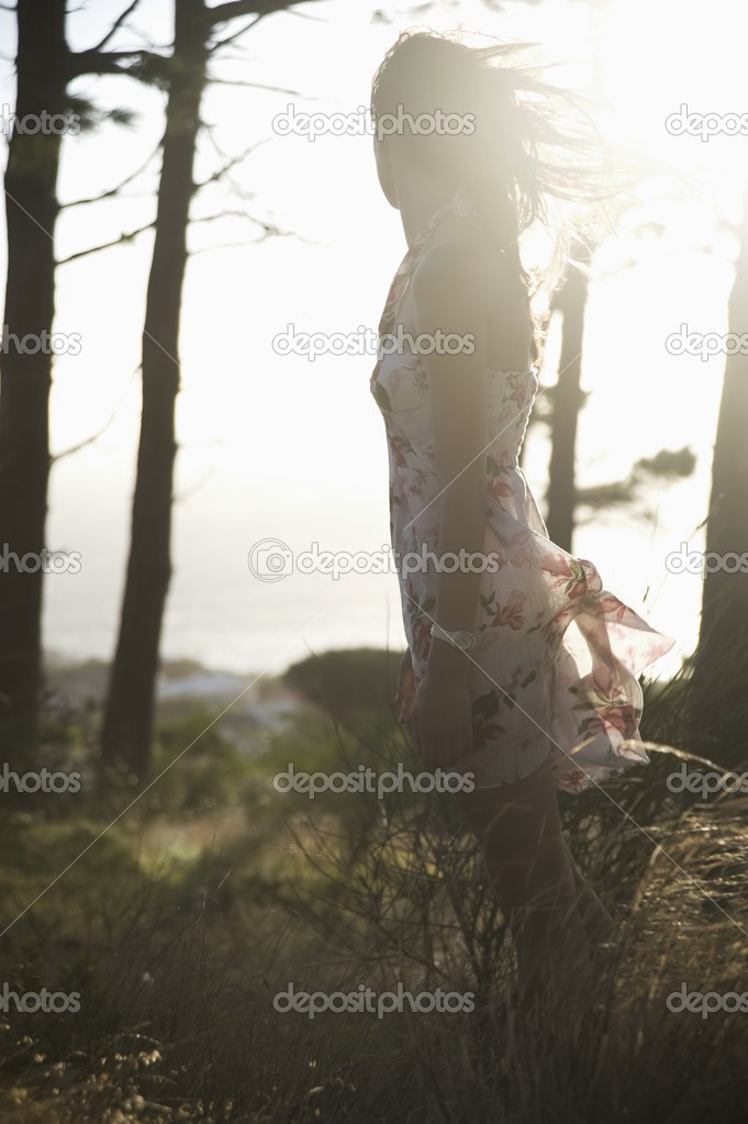 Young woman in woodland