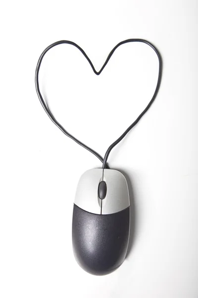 Srdce tvaru vyrobené z počítačové myši — Stock fotografie
