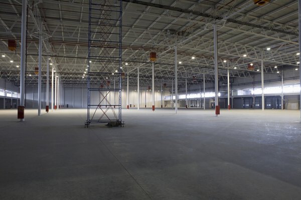 Warehouse with scaffold