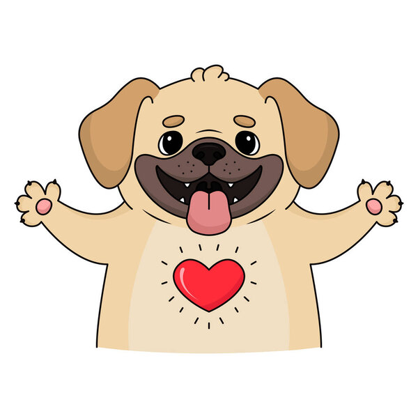 Illustration Cute Puggle Dog Giving You Hug Love Stock Photo