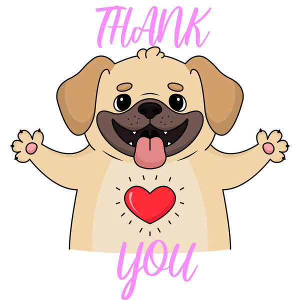 Illustration Cute Puggle Dog Giving You Hug Love Saying Thank Royalty Free Stock Images