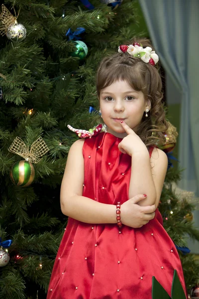 Child under a fur-tree — Stock Photo, Image