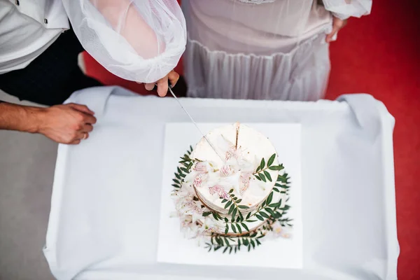 Bolo Casamento Bonito Delicioso — Fotografia de Stock