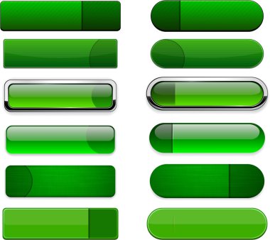 Yeşil yüksek Detaylı modern web düğmeleri.