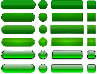 Yeşil yüksek Detaylı modern web düğmeleri.