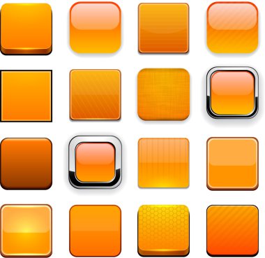 yüksek Detaylı turuncu modern web düğmeleri.