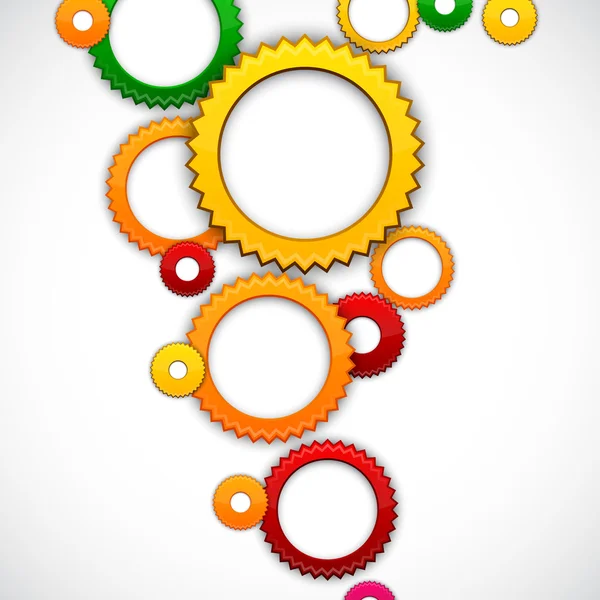 Fond coloré avec des cercles d'engrenages . — Image vectorielle
