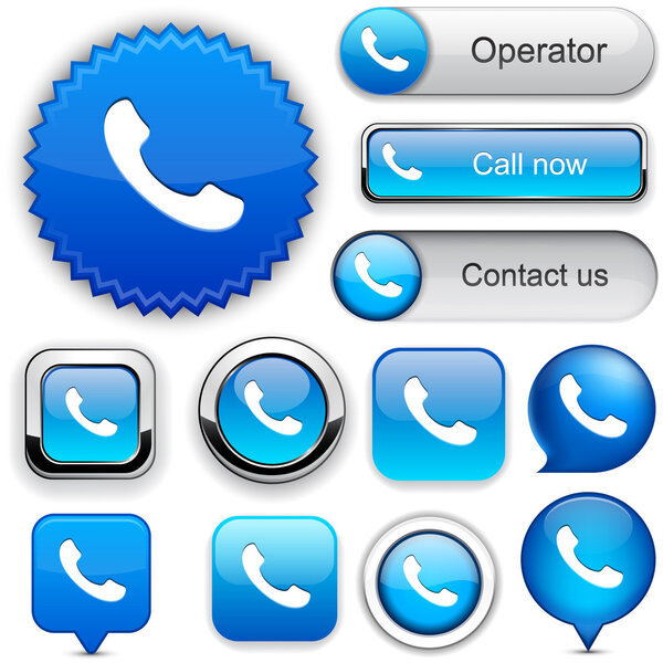 Phone high-detailed web button collection.