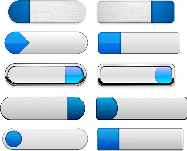 Azul botones web modernos de alto detalle . — Archivo Imágenes Vectoriales