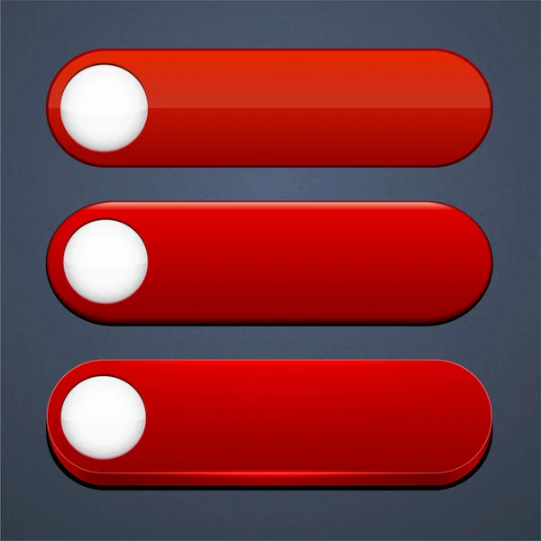 Botones web modernos de alto detalle rojo . — Archivo Imágenes Vectoriales